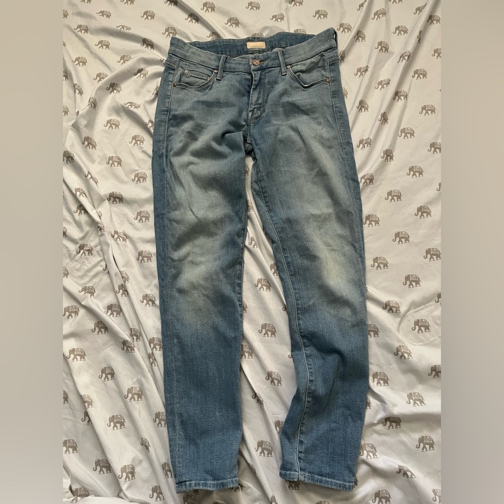 MOTHER The Looker Crop Jeans Light Kitty Size 26
